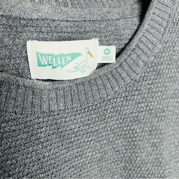 Textured Lightweight Knit Luxury Blend Fisherman Crewneck M - Picture 2 of 5